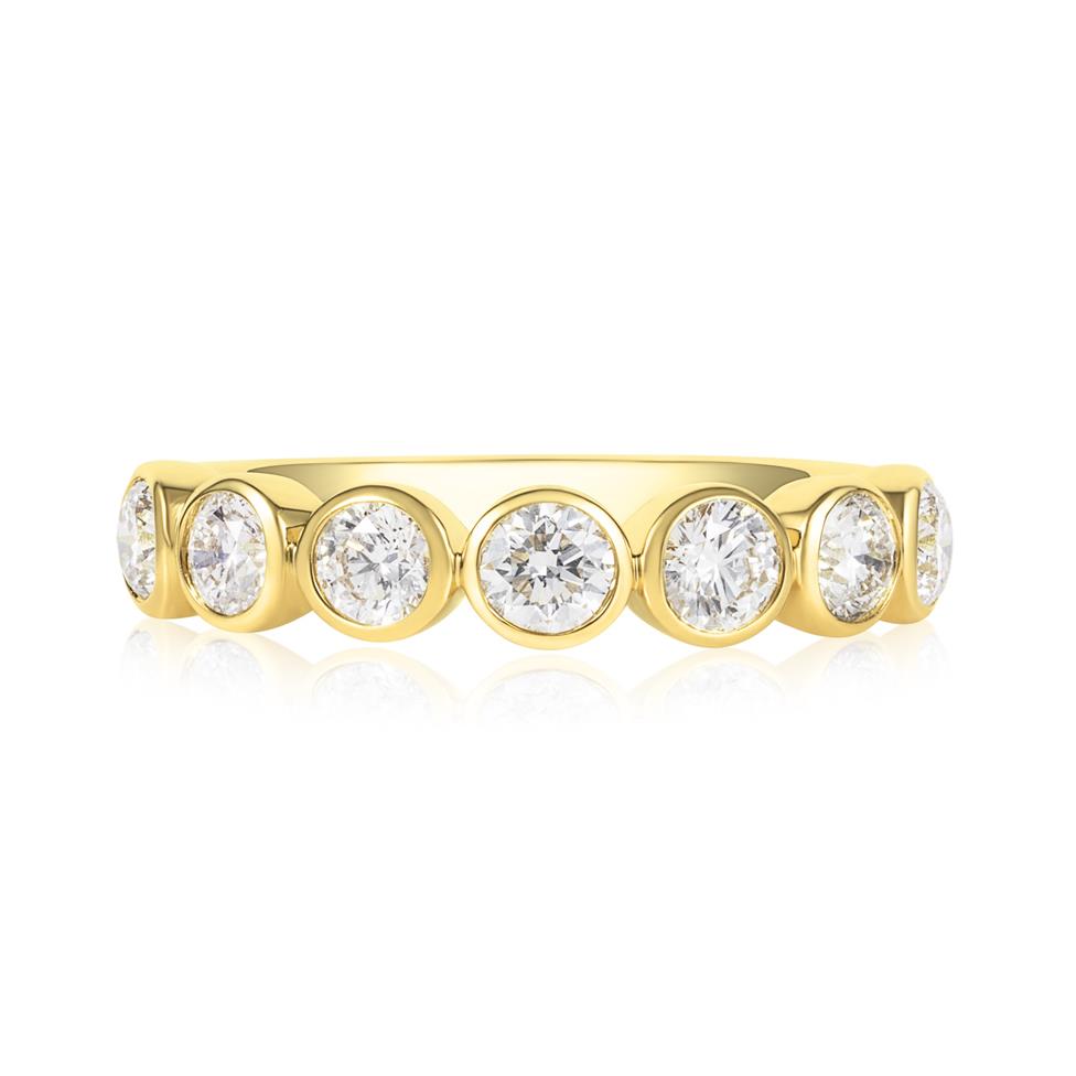18ct Yellow Gold Bezel Set Diamond Half Eternity Ring 1.05ct Thumbnail Image 2