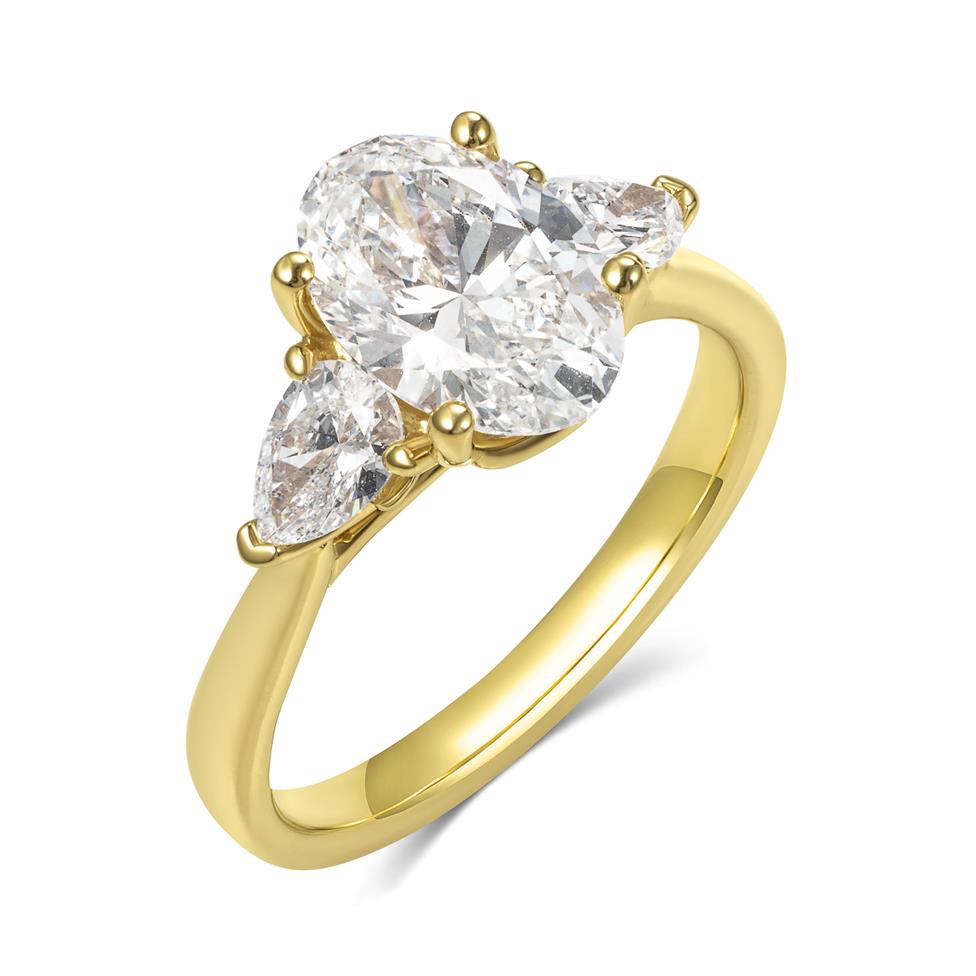 18ct Yellow Gold Lab Grown Oval Diamond Engagement Ring 2.00ct Thumbnail Image 0