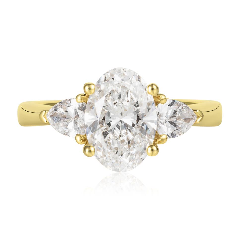 18ct Yellow Gold Lab Grown Oval Diamond Engagement Ring 2.00ct Thumbnail Image 1