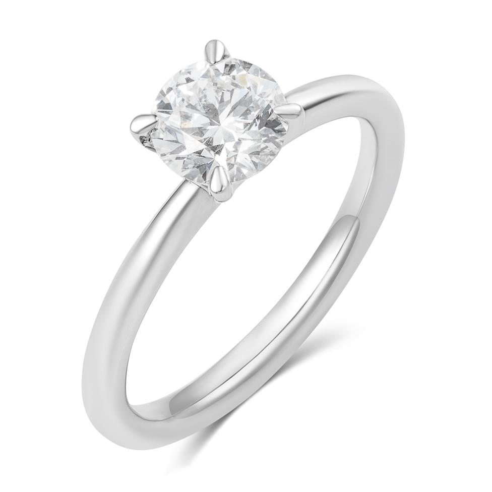Platinum Lab Grown Round Diamond Engagement Ring 1.00ct Thumbnail Image 0