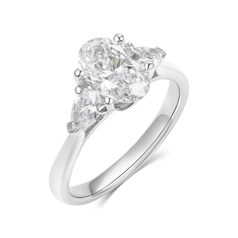 Platinum Lab Grown Oval Diamond Engagement Ring 1.50ct Thumbnail Image 0