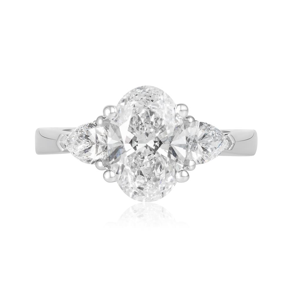 Platinum Lab Grown Oval Diamond Engagement Ring 2.00ct Thumbnail Image 1