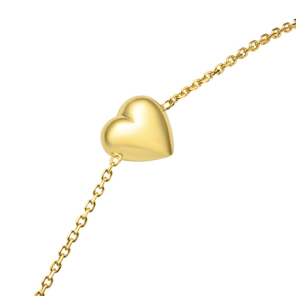 18ct Yellow Gold Three Heart Bracelet Thumbnail Image 1