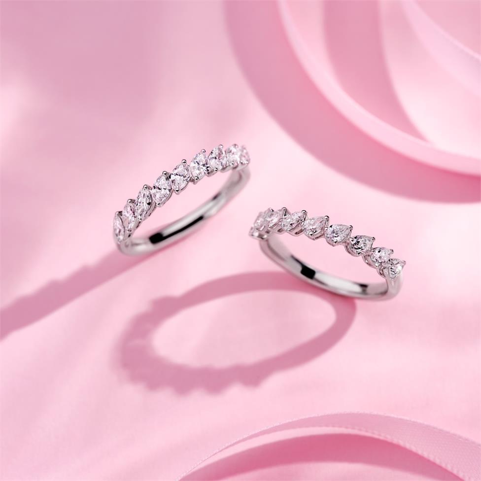 Platinum Pear Diamond Half Eternity Ring 0.70ct Thumbnail Image 4