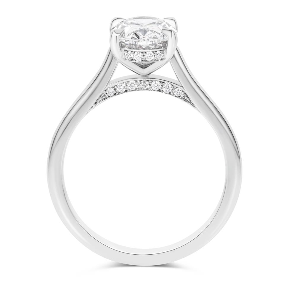Platinum Oval Diamond Solitaire Engagement Ring 2.01ct Thumbnail Image 3