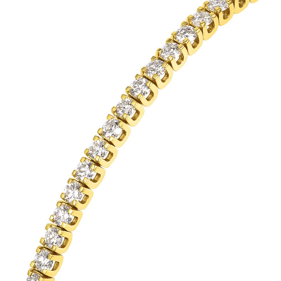 18ct Yellow Gold Diamond Tennis Bracelet 3.04ct Thumbnail Image 2