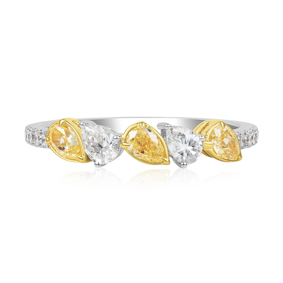 Aurora White Gold Yellow Diamond Ring Thumbnail Image 1