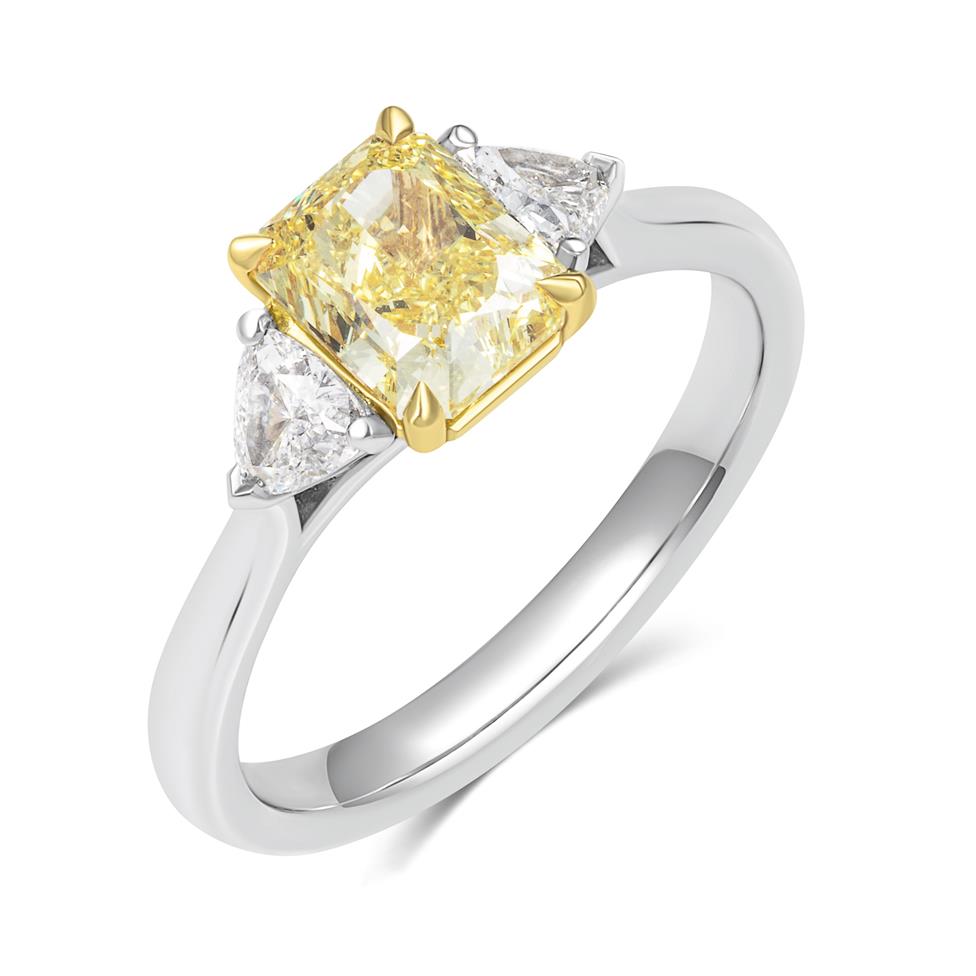 Platinum Yellow Radiant Diamond Engagement Ring 1.50ct Thumbnail Image 0