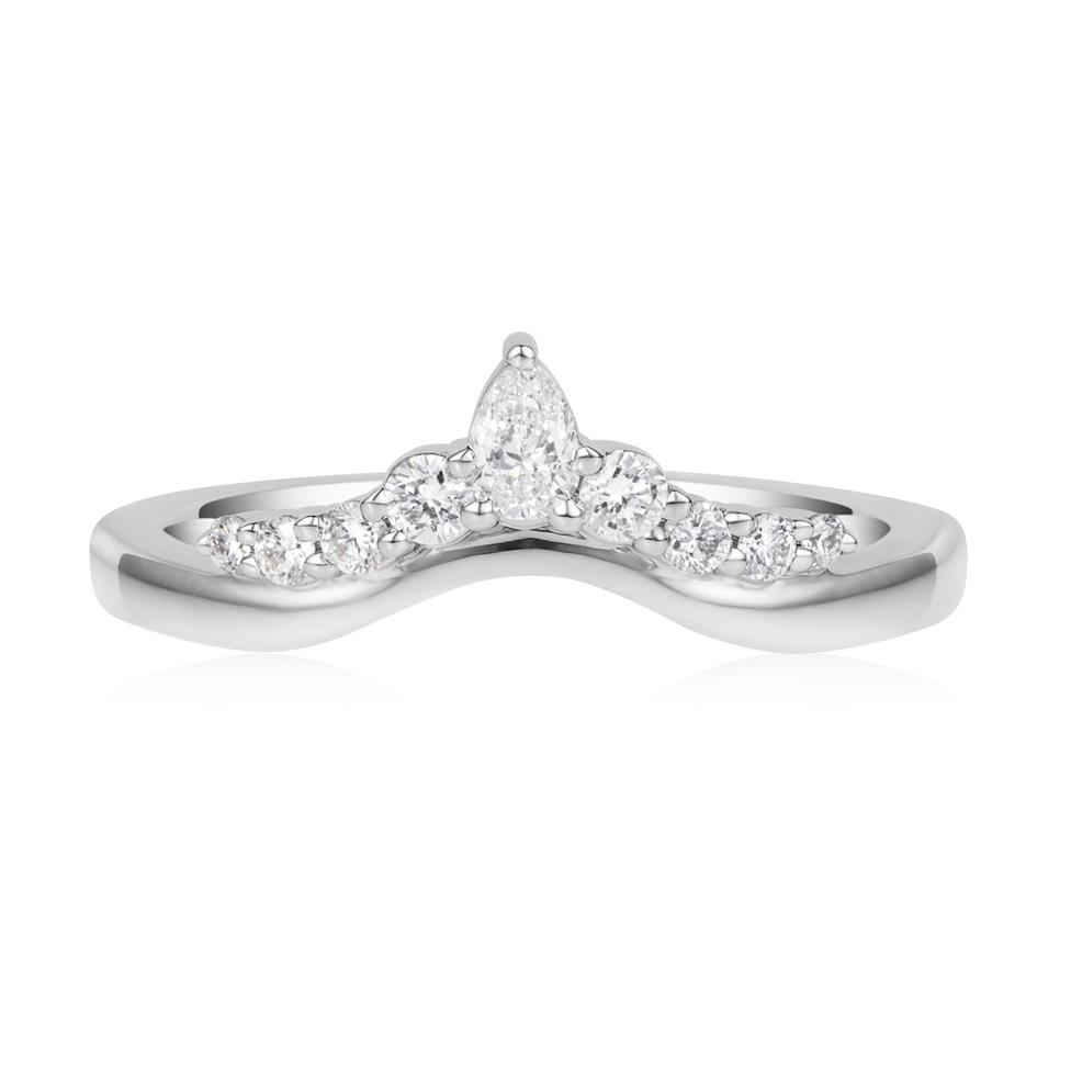 Platinum Diamond Set Shaped Wedding Ring 0.25ct Thumbnail Image 1