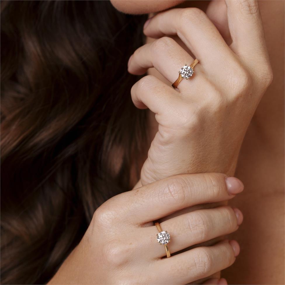 18ct Yellow Gold Diamond Solitaire Engagement Ring 1.20ct Thumbnail Image 1
