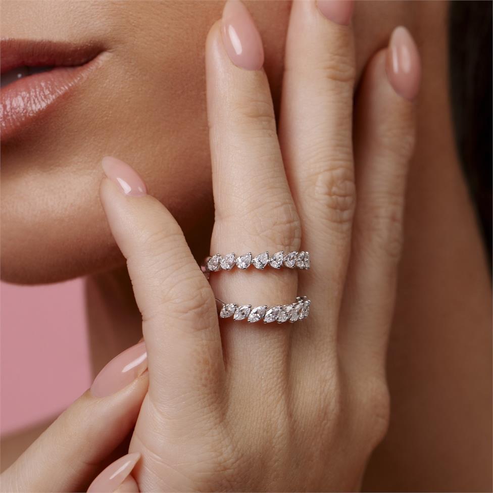 Platinum Marquise Diamond Half Eternity Ring 0.82ct Thumbnail Image 1