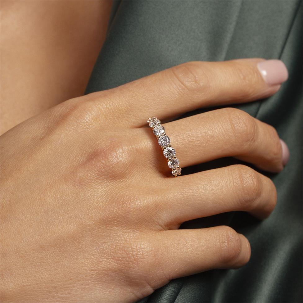 18ct Yellow Gold Diamond Seven Stone Eternity Ring 2.00ct Thumbnail Image 1