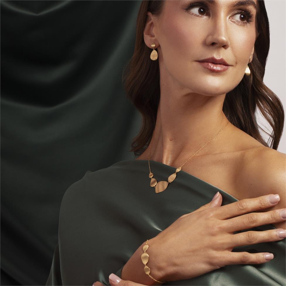 Cadence 18ct Yellow Gold Satin Finish Necklace Thumbnail Image 3
