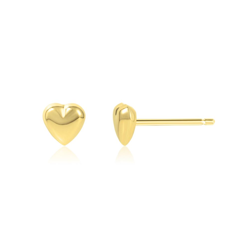 18ct Yellow Gold Heart Stud Earrings Thumbnail Image 0