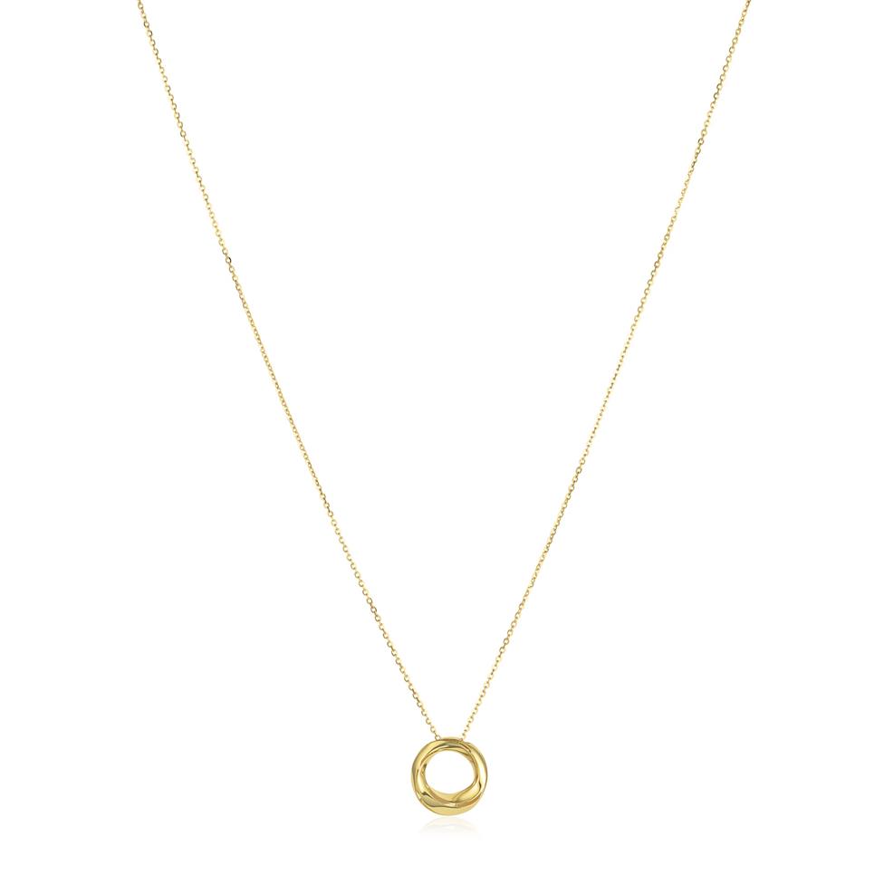 Aira 18ct Yellow Gold Twisted Circle Necklace Thumbnail Image 2