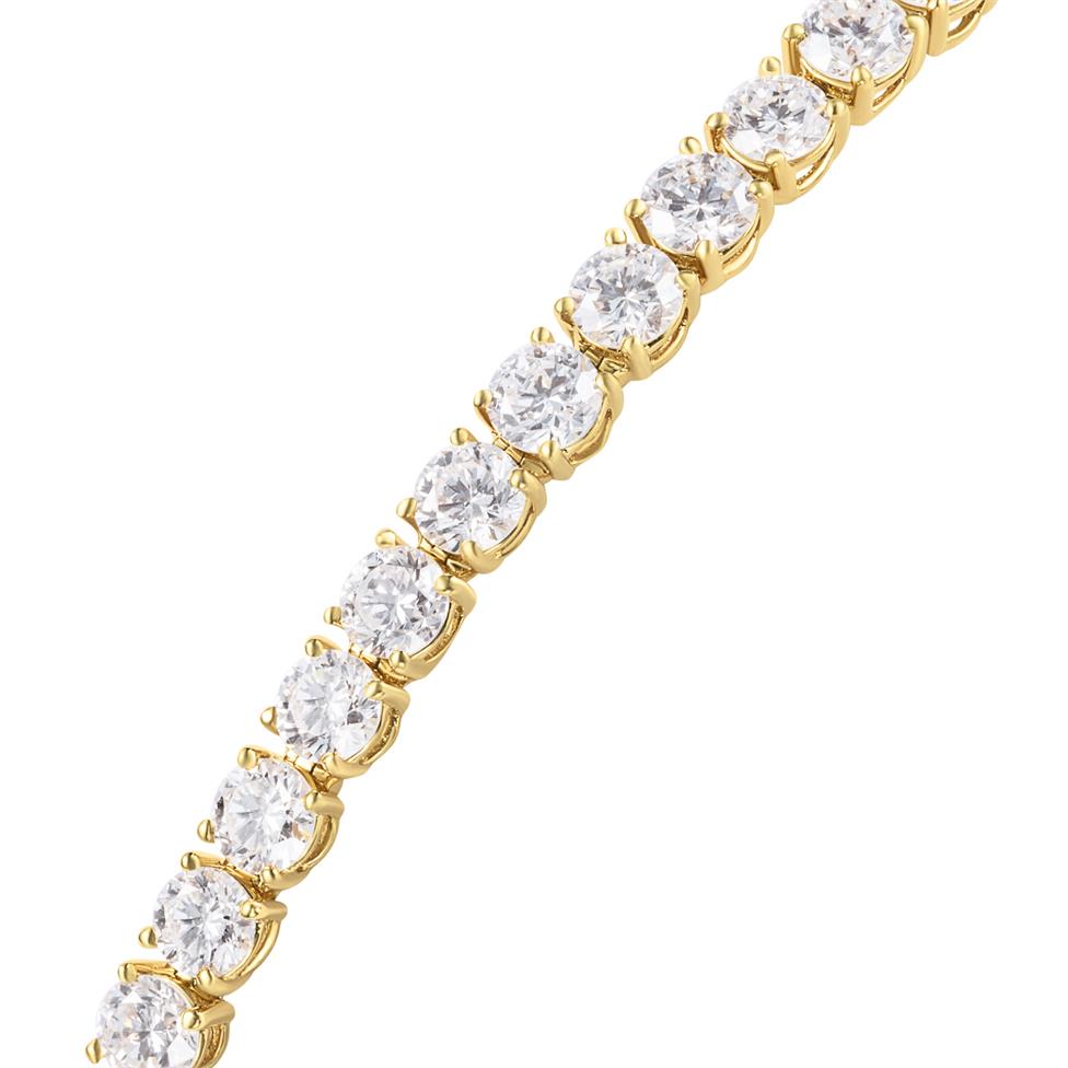 18ct Yellow Gold Lab Grown Diamond Tennis Bracelet 6.00ct Thumbnail Image 1