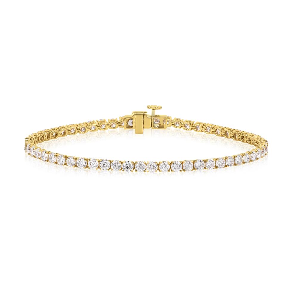 18ct Yellow Gold Lab Grown Diamond Tennis Bracelet 6.00ct Thumbnail Image 0