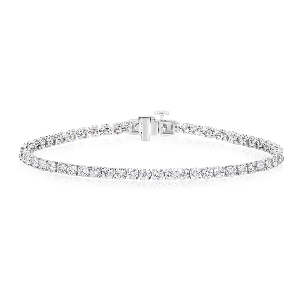 18ct White Gold Lab Grown Diamond Tennis Bracelet 6.00ct Thumbnail Image 0
