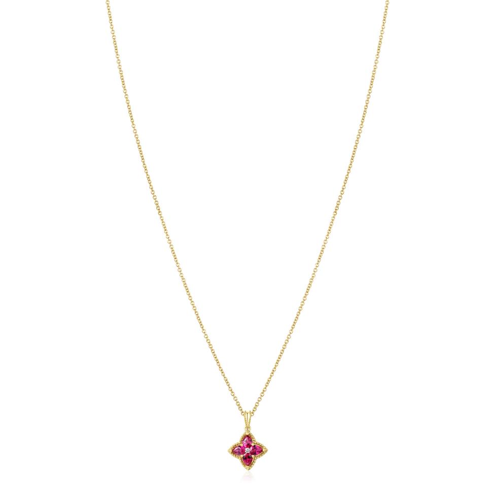 Fleur 18ct Yellow Gold Ruby Pendant Thumbnail Image 2