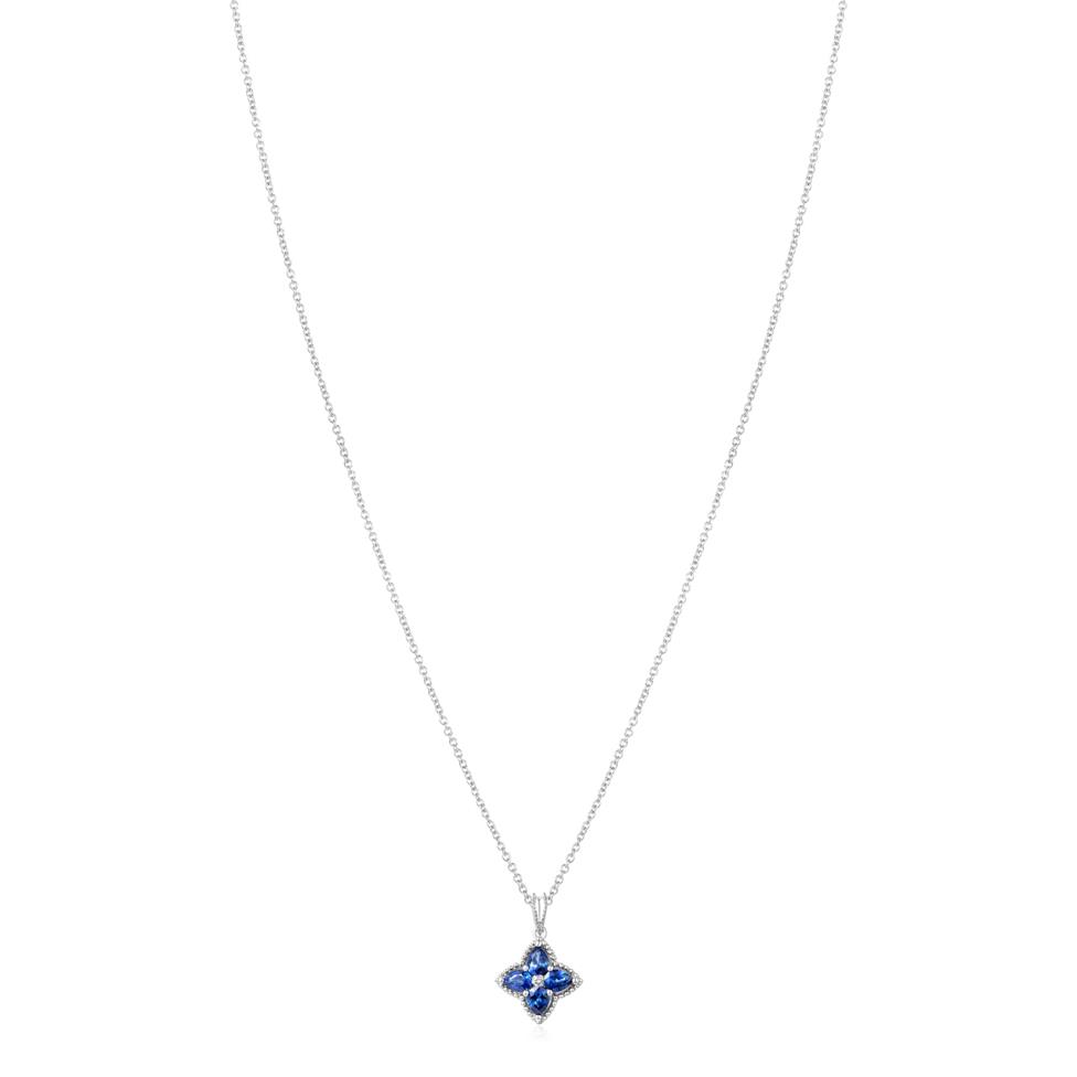 Fleur 18ct White Gold Sapphire Pendant Thumbnail Image 2