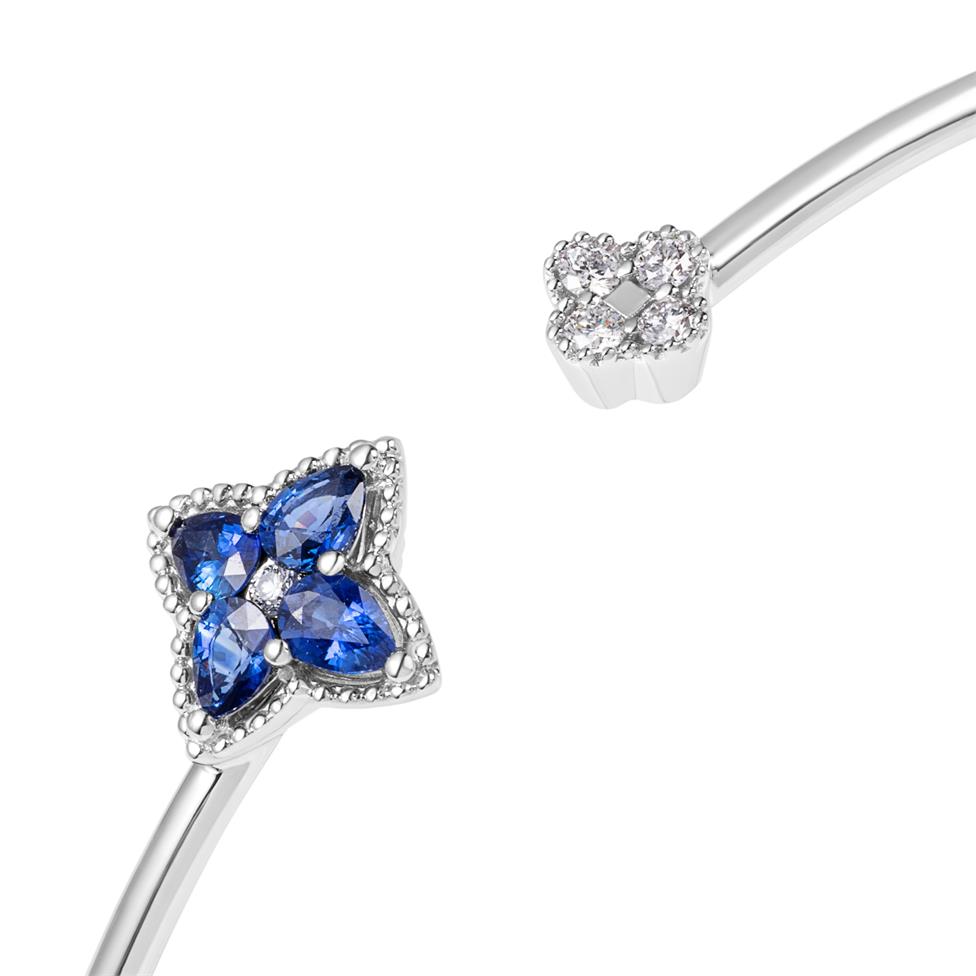 Fleur 18ct White Gold Sapphire Bangle Thumbnail Image 2