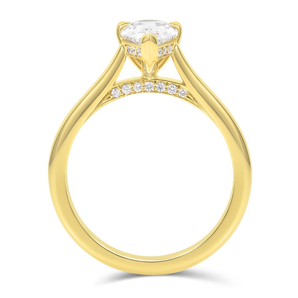 18ct Yellow Gold Pear Diamond Solitaire Engagement Ring 1.21ct Thumbnail Image 3