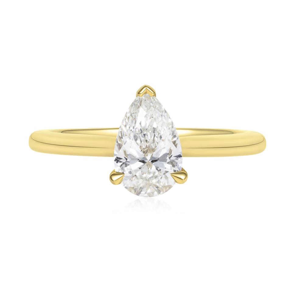 18ct Yellow Gold Pear Diamond Solitaire Engagement Ring 1.21ct Thumbnail Image 2