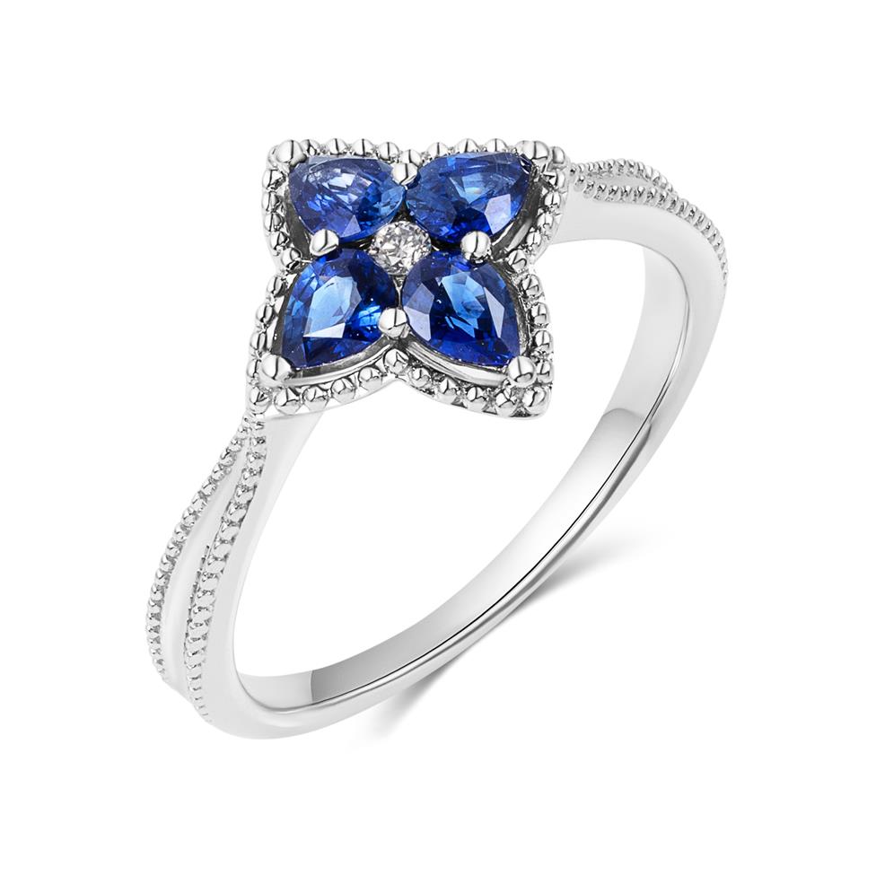 Fleur 18ct White Gold Sapphire Ring Thumbnail Image 0
