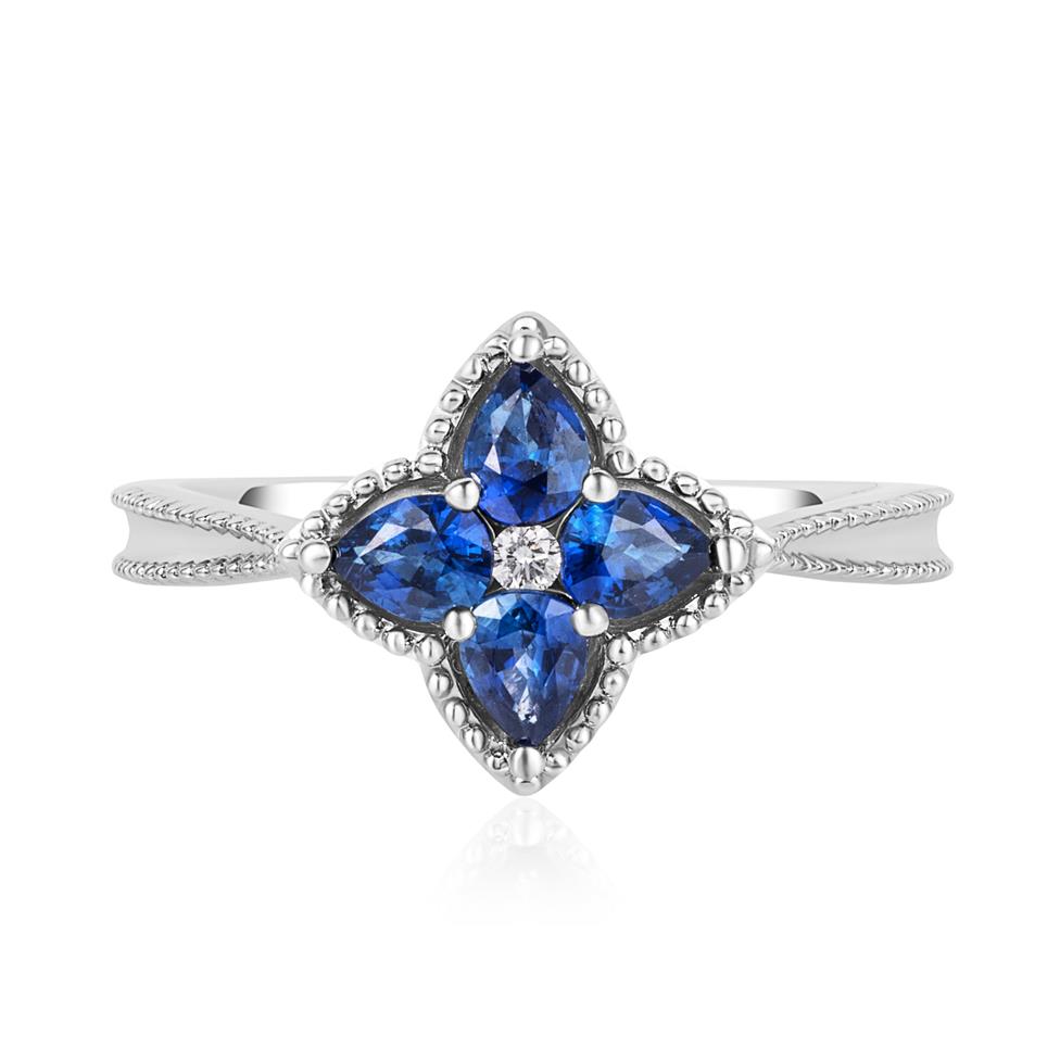 Fleur 18ct White Gold Sapphire Ring Thumbnail Image 2