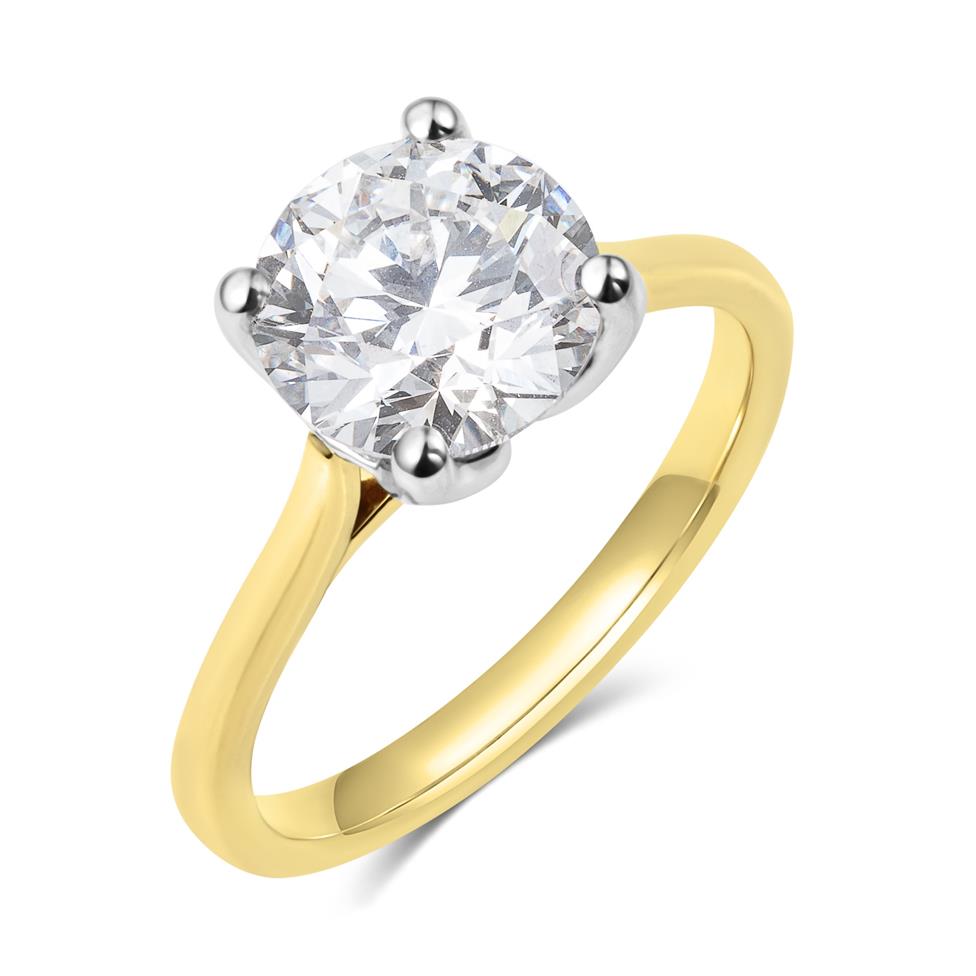 18ct Yellow Gold Lab Grown Round Diamond Engagement Ring 2.50ct Thumbnail Image 0