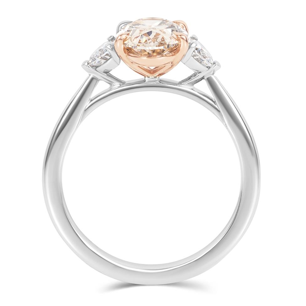 Platinum Oval Diamond Three Stone Engagement Ring 2.43ct Thumbnail Image 3