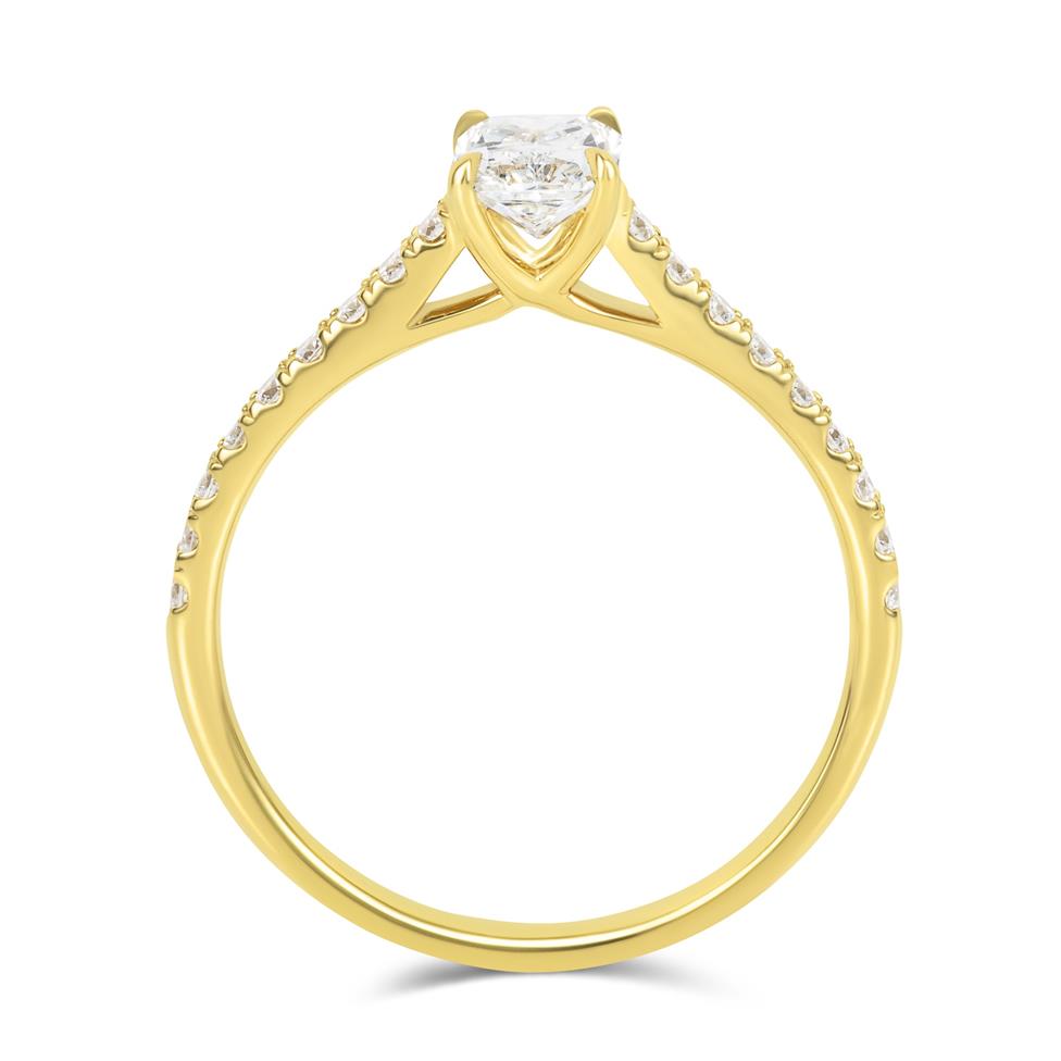 18ct Yellow Gold Radiant Cut Diamond Solitaire Engagement Ring 0.96ct Thumbnail Image 2