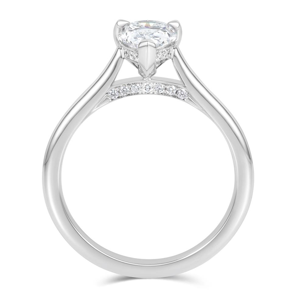 Platinum Pear Diamond Solitaire Engagement Ring 1.21ct Thumbnail Image 3