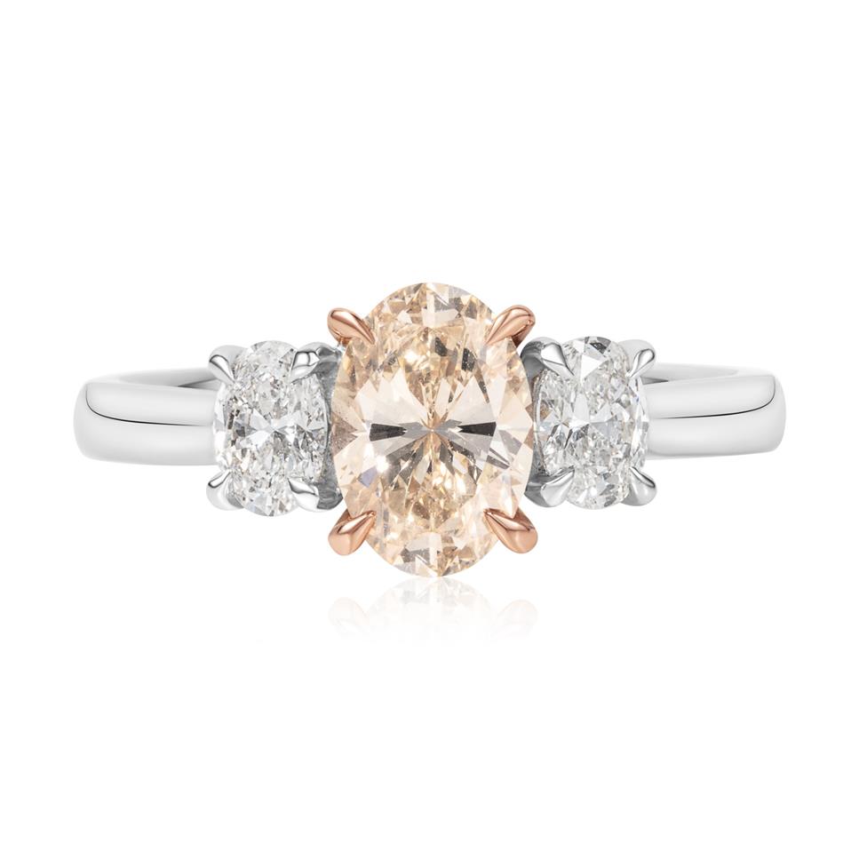 Platinum Oval Diamond Three Stone Engagement Ring 1.53ct Thumbnail Image 1