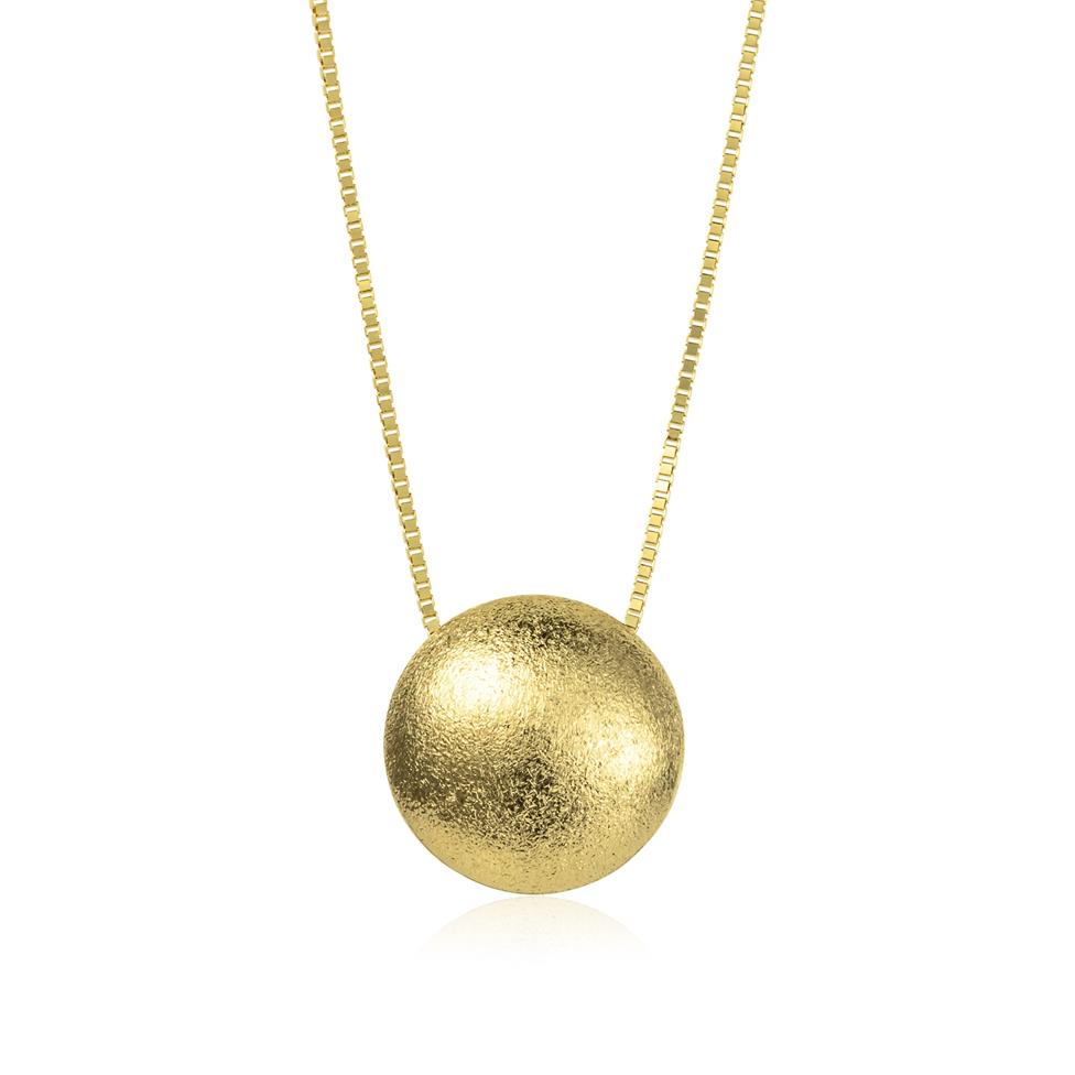 18ct Yellow Gold Round Satin Finish Necklace Thumbnail Image 0