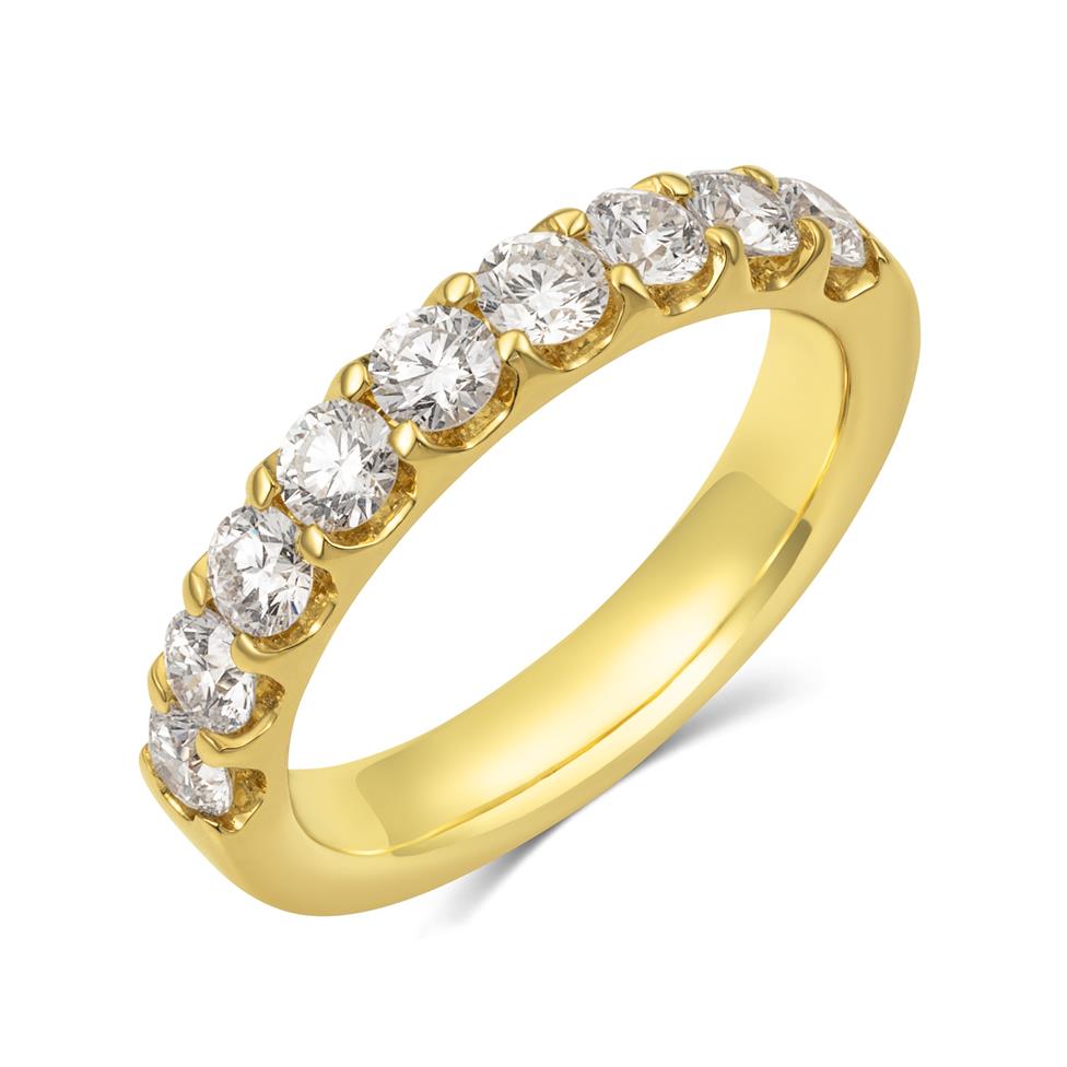 18ct Yellow Gold Diamond Half Eternity Ring 1.00ct Thumbnail Image 0