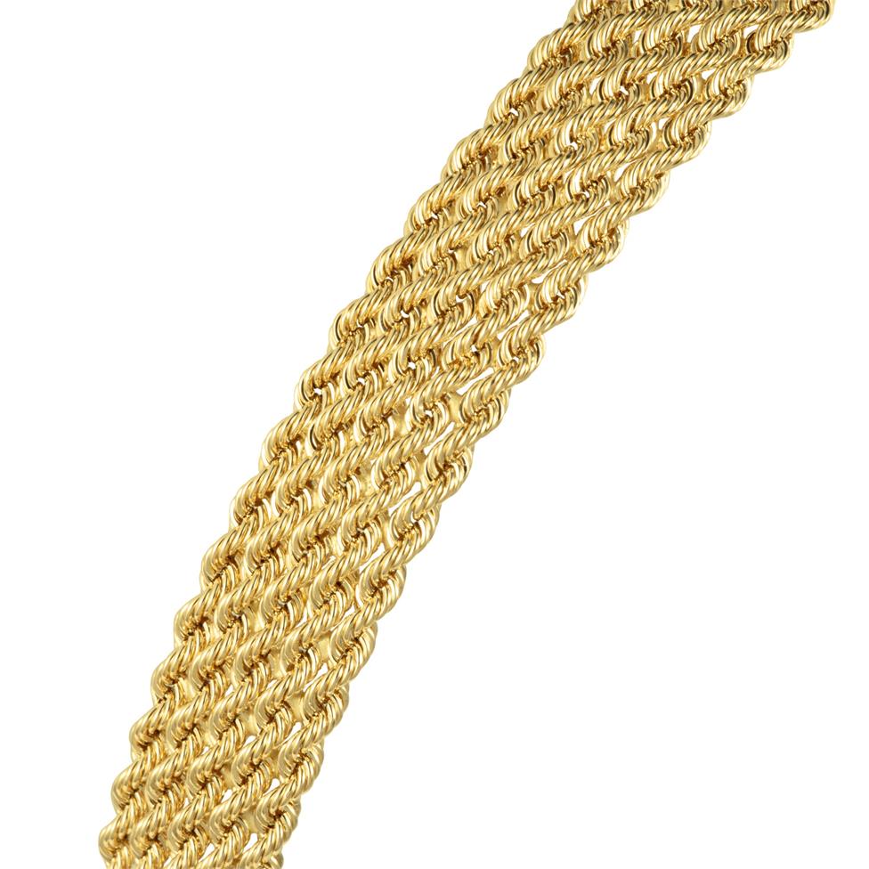18ct Yellow Gold Five Row Rope Bracelet Thumbnail Image 2