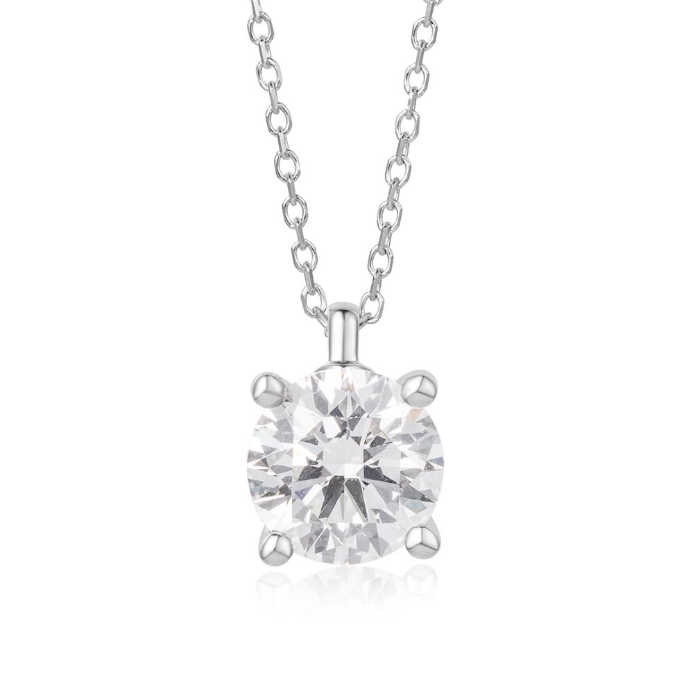 18ct White Gold Lab Grown Round Diamond Necklace 1.50ct Thumbnail Image 0