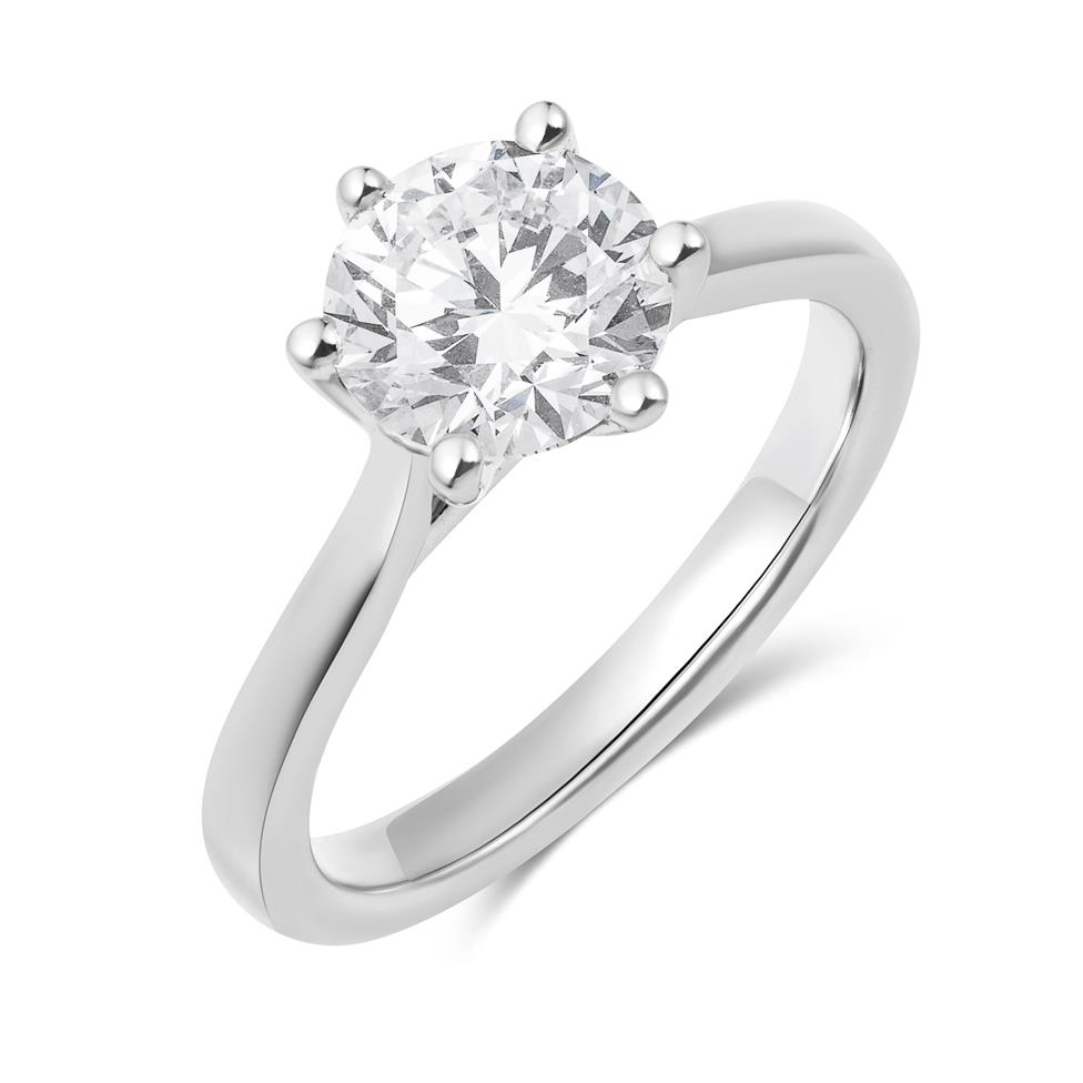 Platinum Lab Grown Round Diamond Engagement Ring 1.50ct Thumbnail Image 0