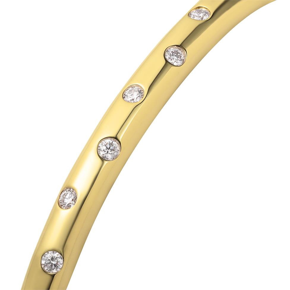 Astra 18ct Yellow Gold Diamond Bangle Thumbnail Image 2