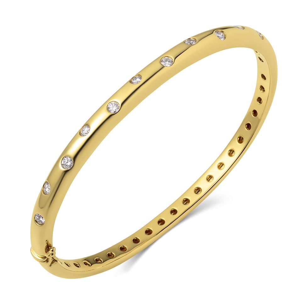 Astra 18ct Yellow Gold Diamond Bangle Thumbnail Image 0