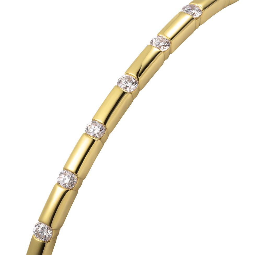Astra 18ct Yellow Gold Diamond Bangle Thumbnail Image 2