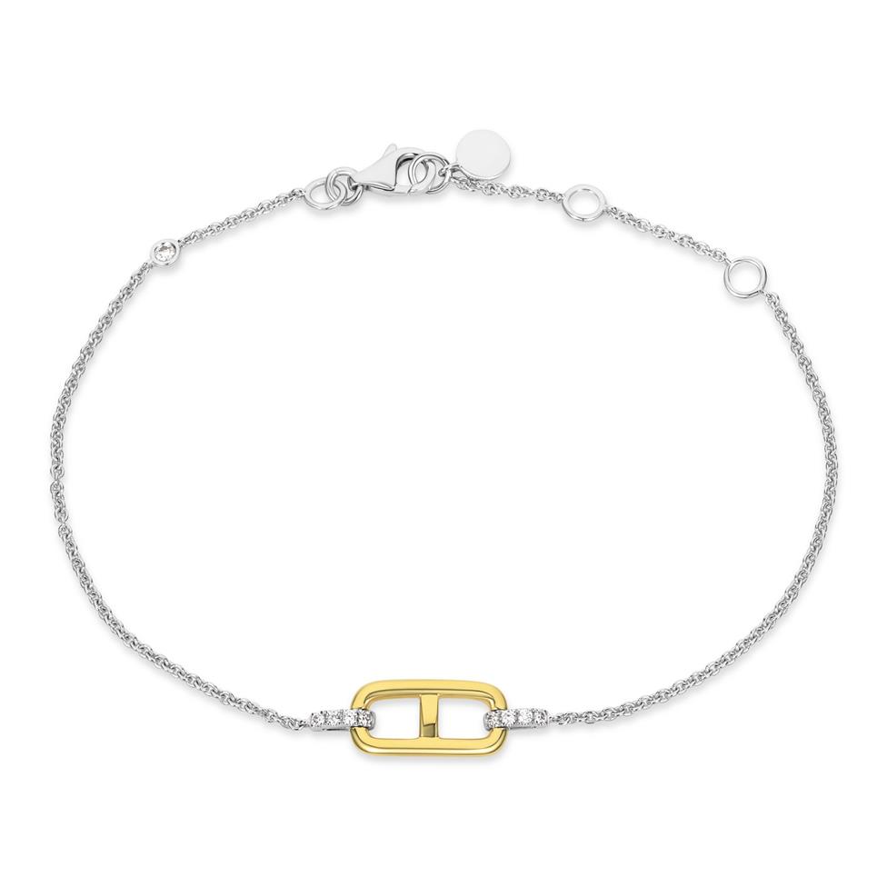 Artemis 18ct White and Yellow Gold Diamond Bracelet Thumbnail Image 0