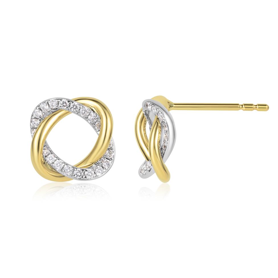 Aira 18ct Yellow Gold Diamond Earrings Thumbnail Image 0