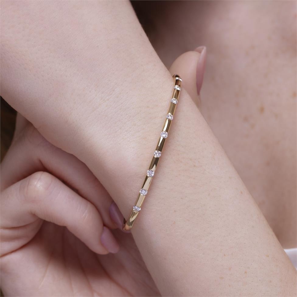 Astra 18ct Yellow Gold Diamond Bangle Thumbnail Image 1