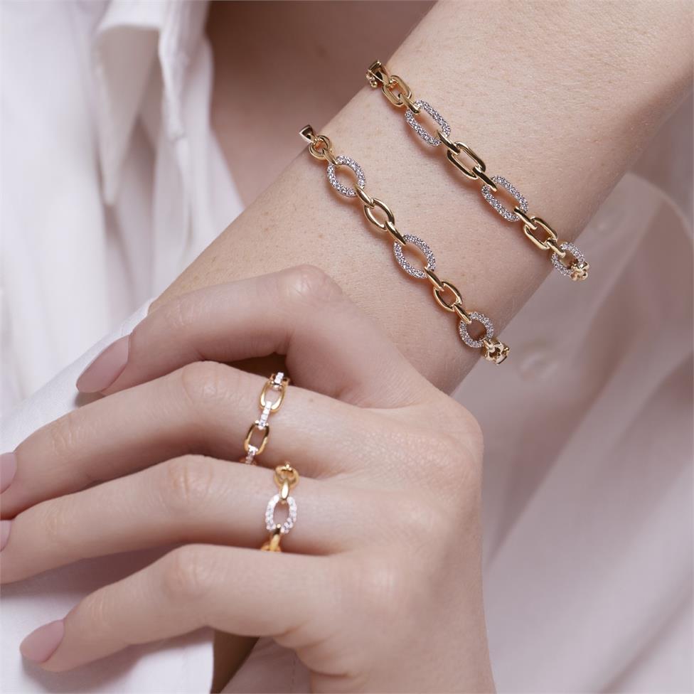 Artemis 18ct Yellow Gold Diamond Bangle Thumbnail Image 1
