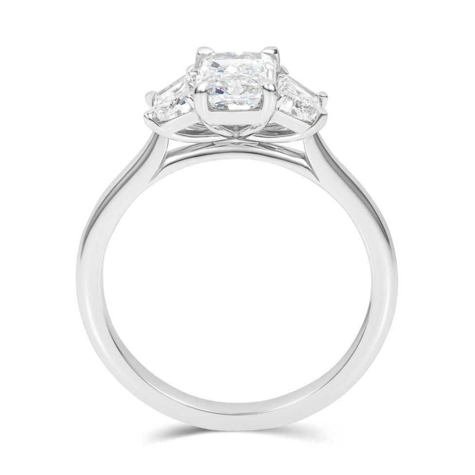 Platinum Radiant Cut Three Stone Diamond Engagement Ring 1.50ct Thumbnail Image 2