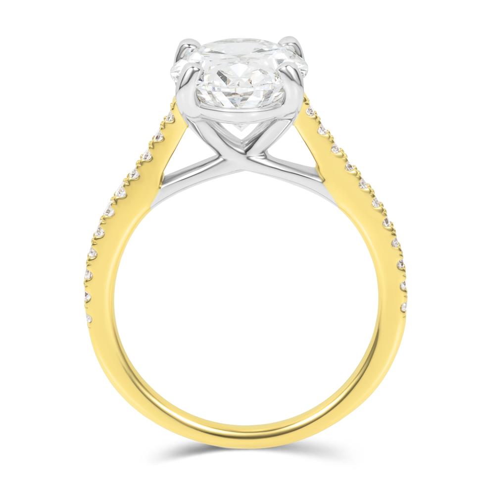 18ct Yellow Gold Lab Grown Oval Diamond Engagement Ring 3.00ct Thumbnail Image 2