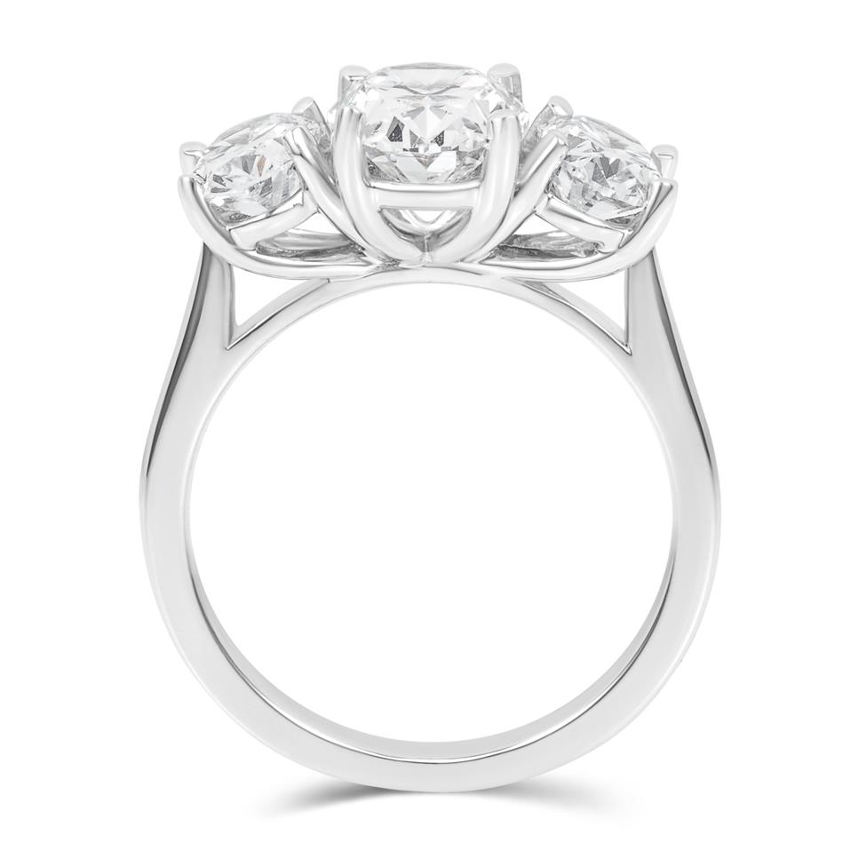 Platinum Lab Grown Oval Diamond Engagement Ring 3.60ct Thumbnail Image 2