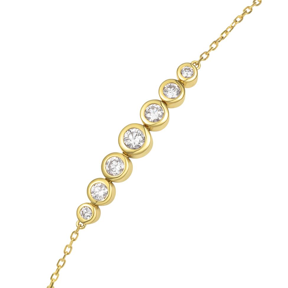 Alchemy 18ct Yellow Gold Graduated Bezel Set Diamond Bracelet Thumbnail Image 2